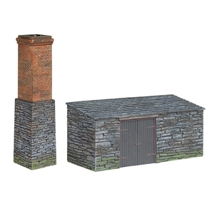 Narrow Gauge Slate-Built Boiler House and Chimney
