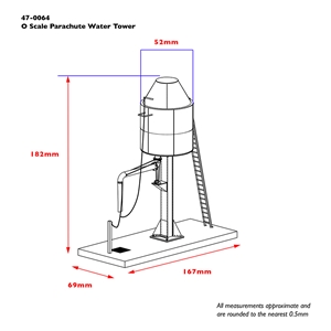 47-0064 Parachute Water Tower Dims