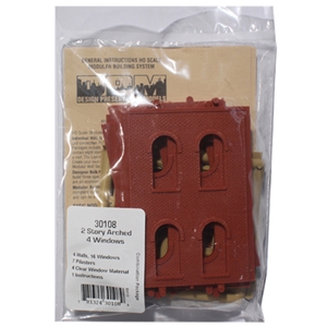 DPM30108 Two-Storey Arched Four Window Wall (x4)