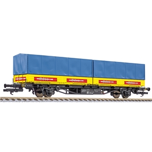 L235224 flat wagon, period IV, DB, Lgjs 571.1, 440 4 668-1, with 2 intermodal