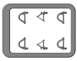 Pufferbohlen-Steckteile Set lang