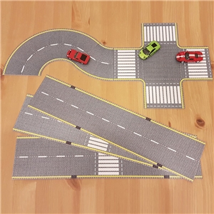 P3D-UV-04 N Scale UV Printed 3D PVC Road Set (Asphalt)