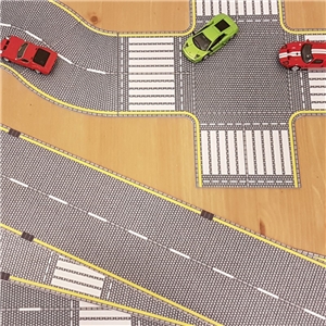 P3D-UV-04 N Scale UV Printed 3D PVC Road Set (Asphalt)