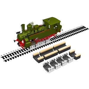 HO PR 4ER-SET Rollböcke + 4 Filze