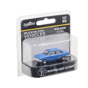 WAS5363 HO Scale Blue Sedan Boxed