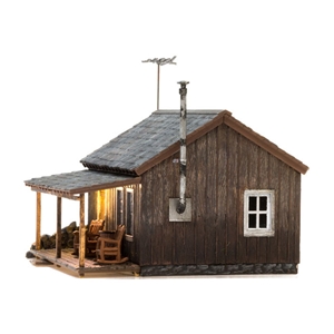 WBR4955 N scale Rustic Cabin Side view