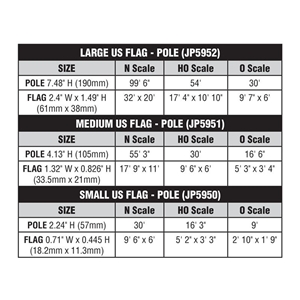 WJP5950 Small Flag Pole US Dimensions