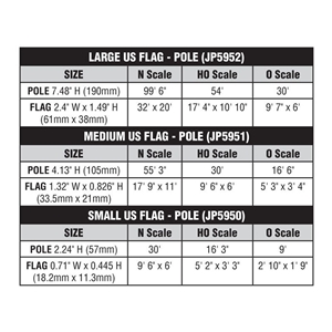 WJP5951 Medium Flag Pole US Dimensions