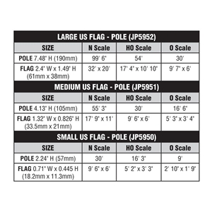 WJP5952 Large Flag Pole US Dimensions