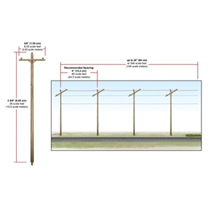 WUS2250 N Wired Poles Single Crossbar Box Dims