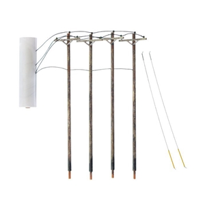 WUS2265 HO Wired Poles Single Crossbar