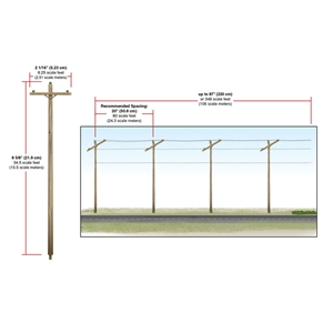 WUS2280 O Wired Poles Single Crossbar Dims